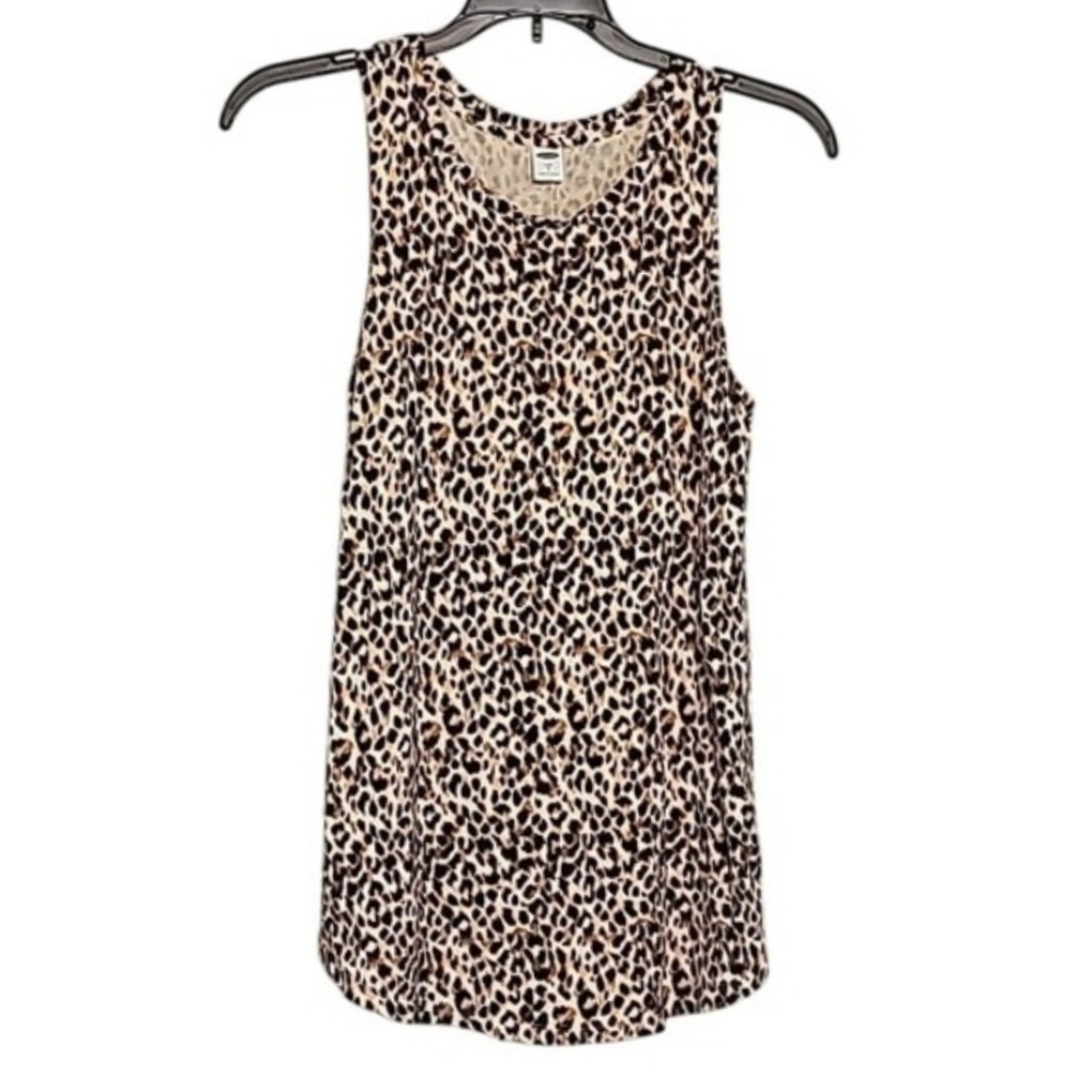 Leopard Tank‎ Top Old Navy Animal Print Top Size S EUC